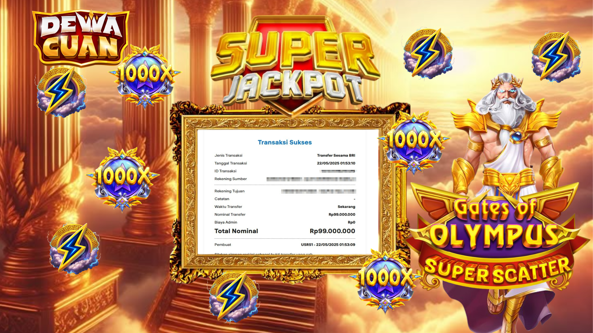 PAO**** Tebus 99 Juta di Gates Olympus Super Scatter Hanya dengan Bet 700rb!