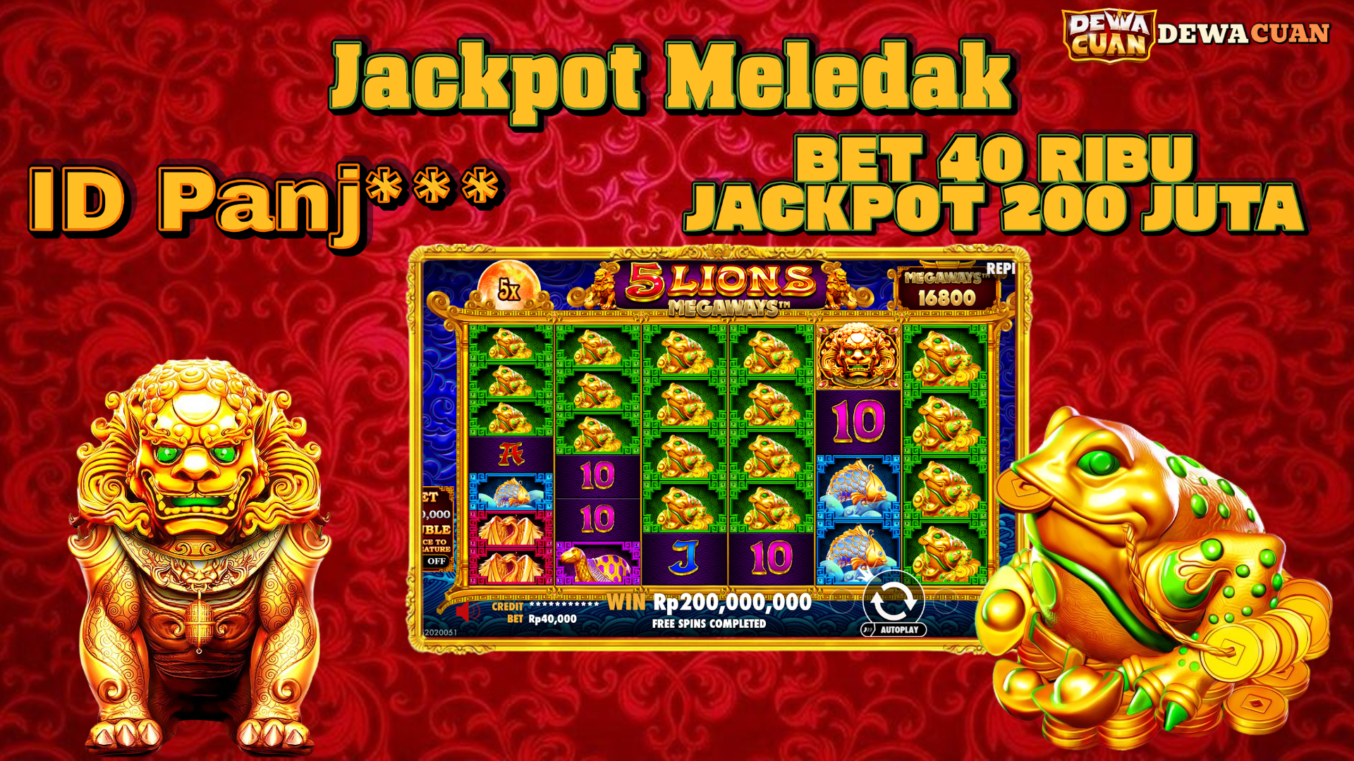 Kemenangan Dahsyat 5 Lions Megaways Pragmatic di Dewacuan