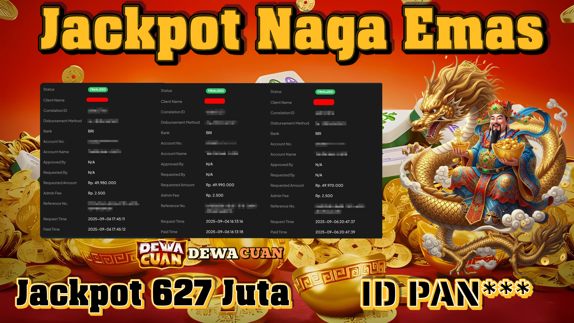 Testimoni Kemenangan Member DEWACUAN – kemenangan modal receh DEWACUAN 627 Juta dari Spin Biasa