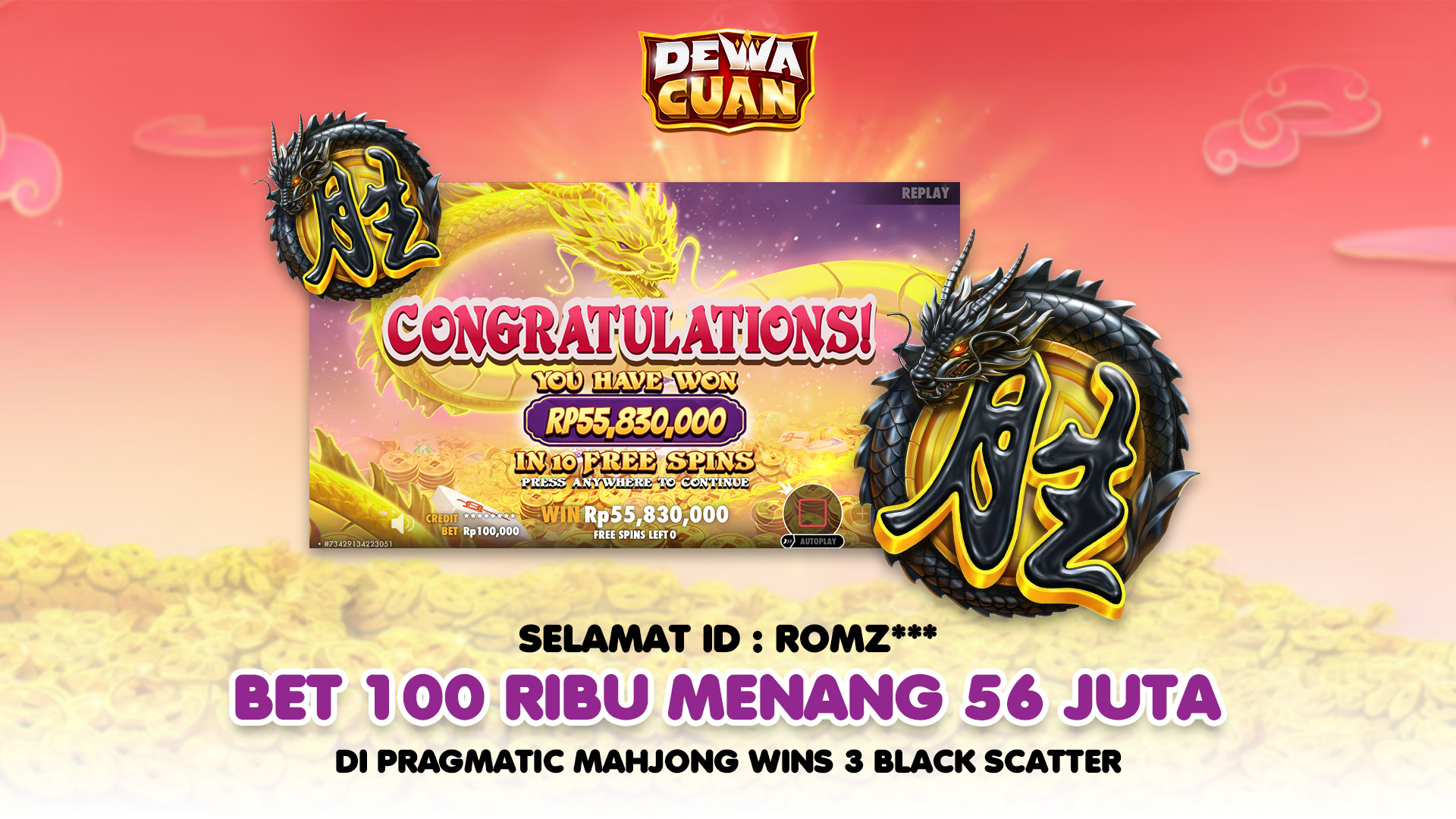 Kemenangan Fantastis Mahjong Wins 3 Pragmatic Play – Member DEWACUAN Raih 56 Juta!