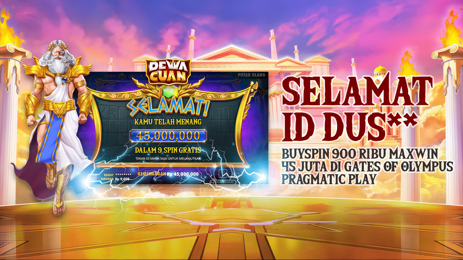 Testimoni Kemenangan Member DEWACUAN – Selamat ID DUS** Raih Maxwin 45 Juta!
