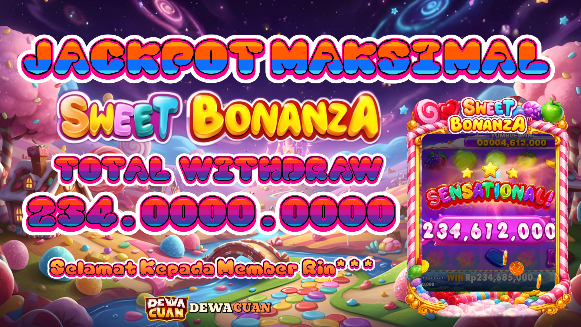 jackpot maksimal sweet bonanza